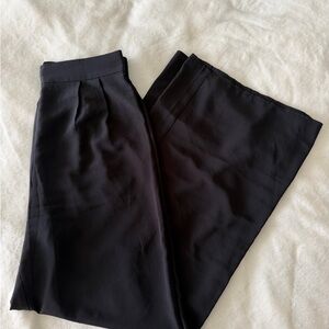 H&M Black Elastic Waist Wide-Leg Pants